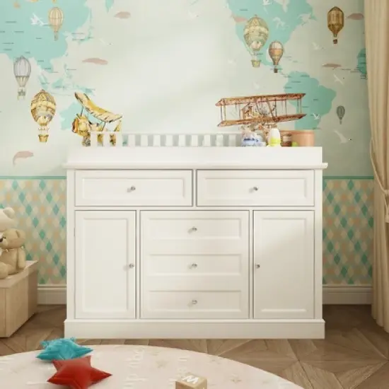 Famapy Baby Changing Table Chest of Drawers Edge Protection Top Upholstery image {18}