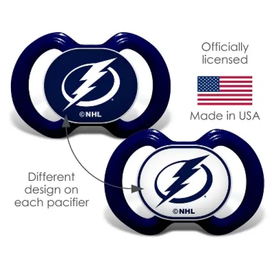 BabyFanatic Officially Licensed Unisex Pacifier 2-Pack - NHL Tampa Bay Lightning image {4}