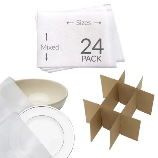 UBMOVE Moving Supplies Foam Wrap Dish Cell Divider kit & Foam Pouches image {1}