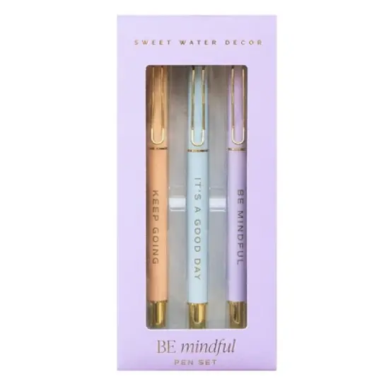 Sweet Water Decor Be Mindful Metal Pen 3pc Set image {4}
