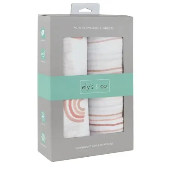 Ely's & Co. Cotton Muslin Swaddle Blanket  2 Pack image {3}