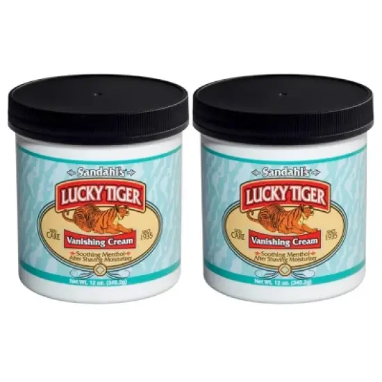 Lucky Tiger Soothing Menthol Mint Vanishing Cream | Disappearing Cream | unique blend of menthol and mint - 12 OZ (PACK OF 2) image {2}