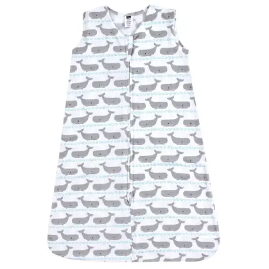 Hudson Baby Infant Boy Cotton Sleeveless Wearable Sleeping Bag, Sack, Blanket, Whales image {1}