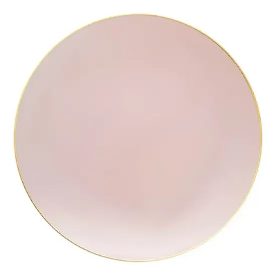 Smarty Had A Party 7.5" Pink w/ Gold Rim Organic Plastic Salad Plates - 120 pcs image {1}