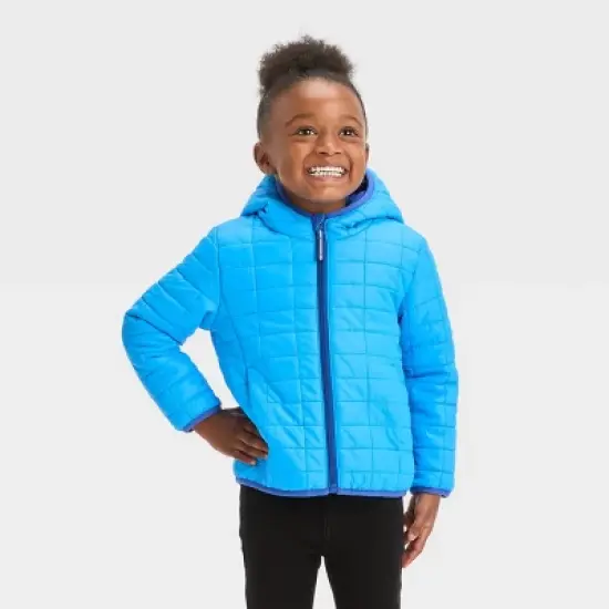 Toddler Solid Puffer Jacket - Cat & Jack&trade; Blue image {3}