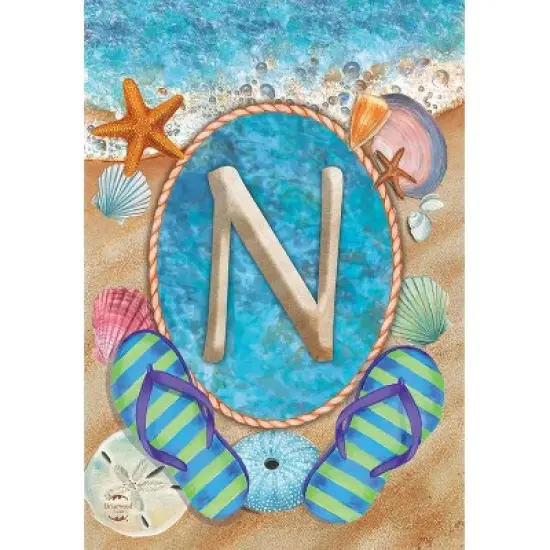 Briarwood Lane Summer Garden Flag 18x12.5 For Outdoor Summer Monogram Letter N Garden Flag Flag For Summer Garden Flag Flags For Outside image {2}