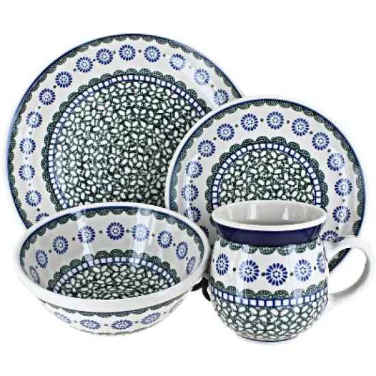 Blue Rose Polish Pottery Ceramika Artystyczna Dinnerware (16 PC) image {17}