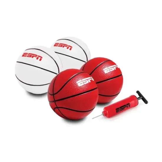 ESPN 5&rdquo; Mini Basketballs for Family Games &ndash; Set of 4 Includes Pump &ndash; Multi-Color (ES-BK04.EXV24) image {5}