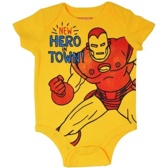 Marvel Avengers Baby Boys 5 Pack Short Sleeve Bodysuit  image {5}