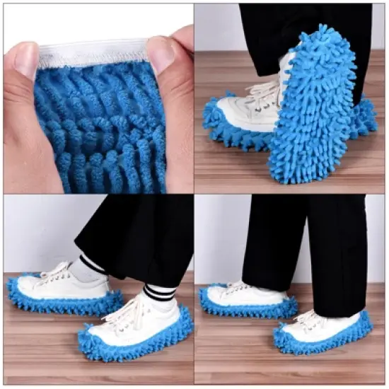 Unique Bargains Washable Multifunctional Floor Cleaning Chenille Mop Slippers image {3}