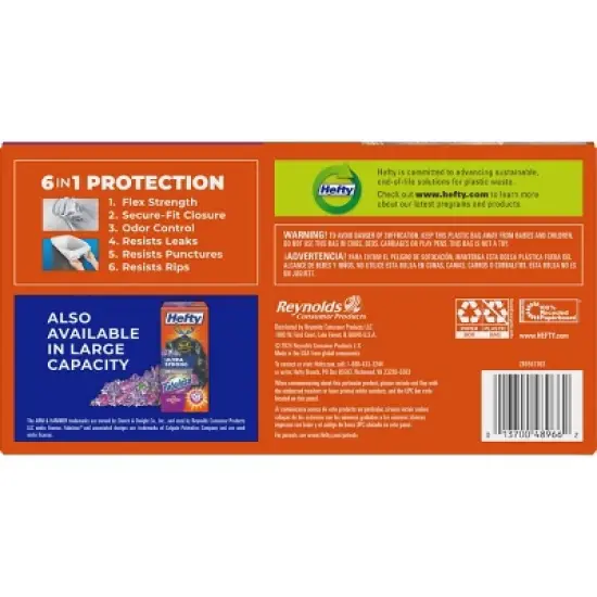 Hefty Ultra Strong Fabuloso Tall Kitchen Trash Bags - 13gal/50ct image {3}