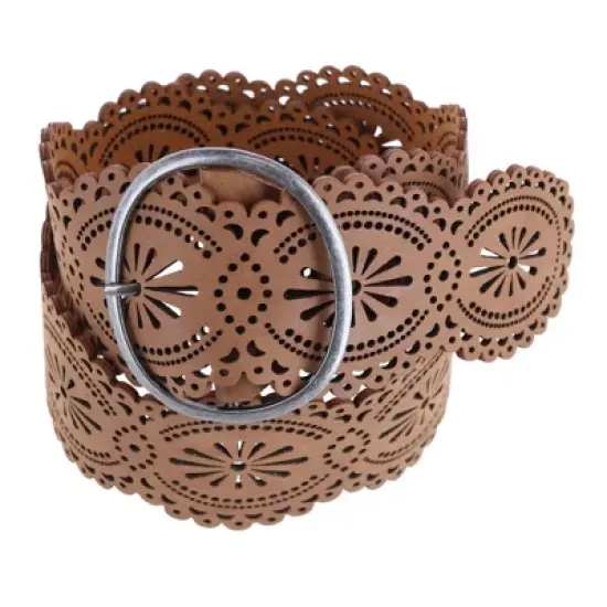 Cowgirls Rock Women's Decorative Thick Center Bar Buckle Belt image {3}