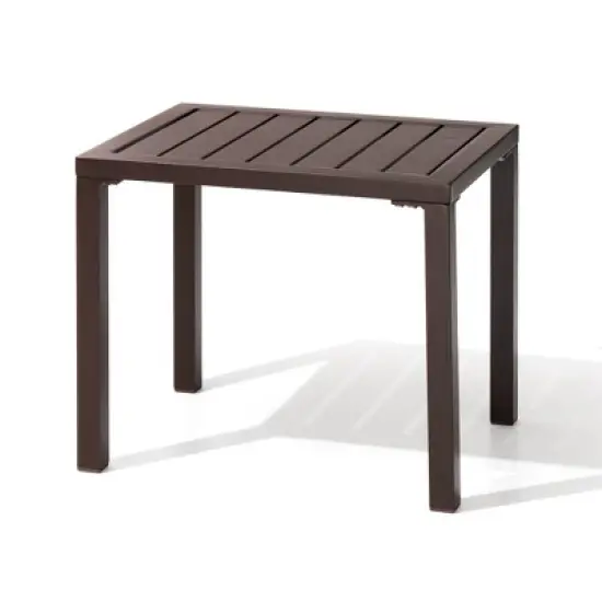 Crestlive Products Outdoor Side Table Aluminum Rectangular Side/End Table, Small Patio Coffee Bistro Table for Outdoor Indoor image {1}