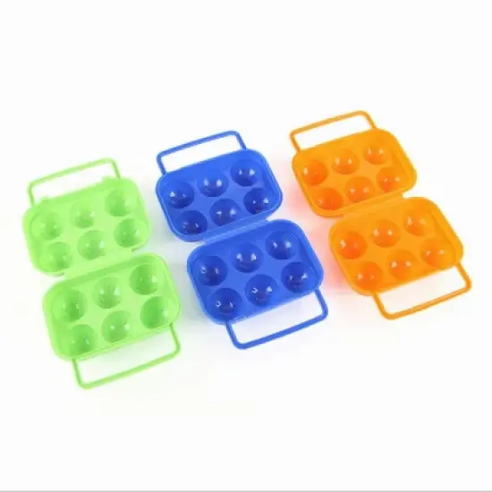 Portable Handle 6 Eggs Plastic Container Egg Storage Box Case(Orange) image {3}