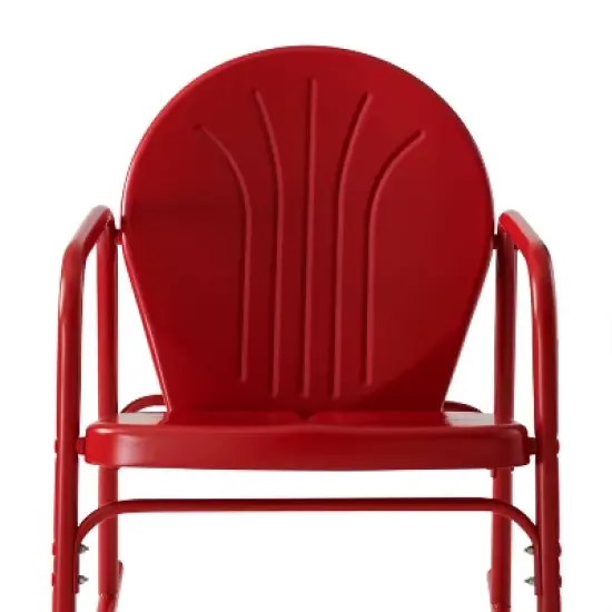 Griffith 3pc Outdoor Rocking Chair Set - Red - Crosley image {4}