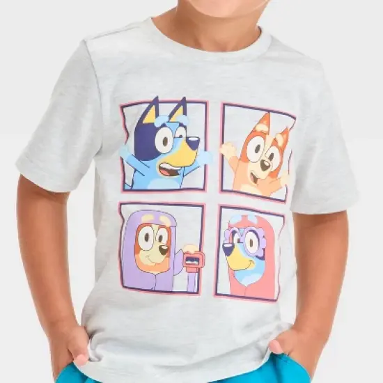 Toddler Boys' Bluey Bingo Grannies T-Shirt - Gray image {1}