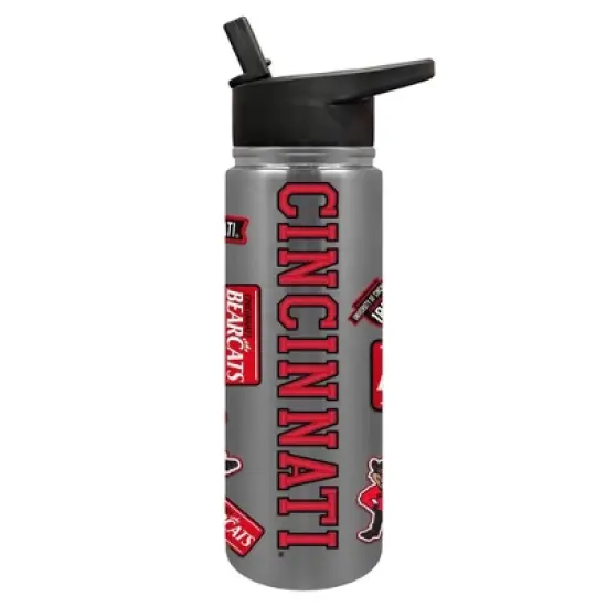 NCAA Cincinnati Bearcats Varsity Thirst Water Bottle - 24oz: Stainless Steel, Plastic Lid image {4}