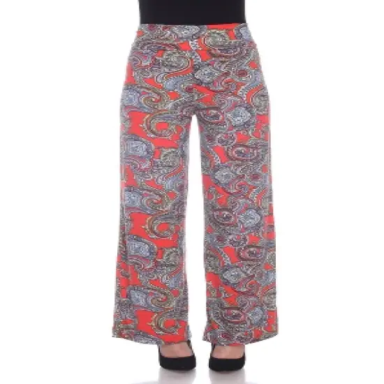 Women's Paisley Printed Palazzo Pants - White Mark image {10}