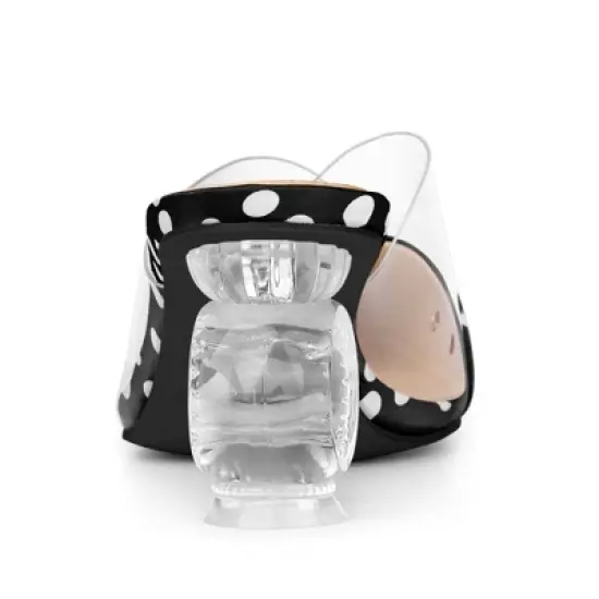 Allegra K Women's Polka Dots Clear Chunky Heels Slides Mules image {3}