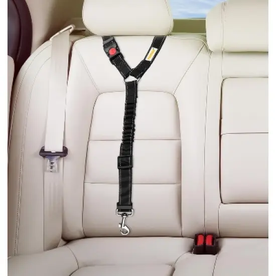 PAWBEE Dog Car Headrest Seatbelts &ndash; 2 Pack Durable  Nylon Dog Seat Belts, With Reflective Elastic Bungee for Safety &ndash; Adjust to Fit All Your Cars image {1}