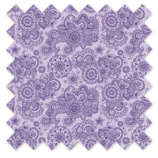 Bacati - Floral Scroll Printed Purple 100 percent Cotton Universal Baby US Standard Crib or Toddler Bed Fitted Sheet image {5}