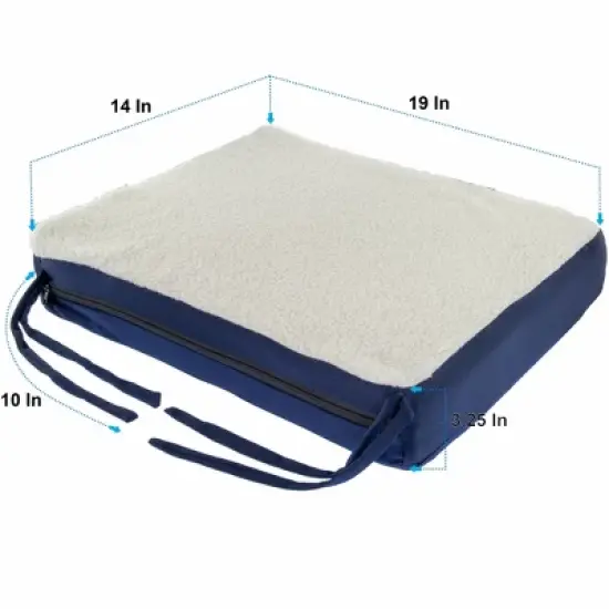 5 Star Super Deals Gel Memory Foam Seat Cushion with Chair Ties - Orthopedic Seat Lightweight and Portable - Washable Cover Included image {5}