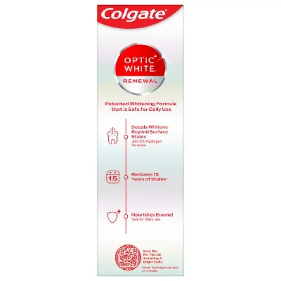 Colgate Optic White Renewal Teeth Whitening Toothpaste - High Impact White image {10}