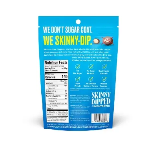 SkinnyDipped Dark Chocolate Candy Cocoa Almonds - 3.5oz image {1}