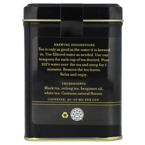 Harney & Sons Black Tea, Earl Grey Supreme with Silver Tips, 4 oz (112 g) image {1}