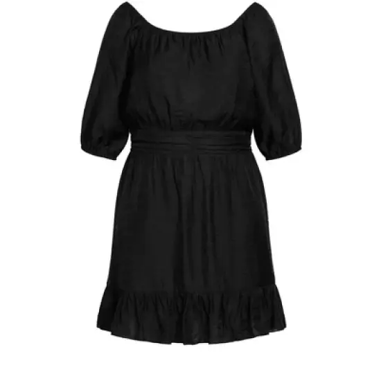 Women's Plus Size Mini Flirt Dress  - Black | CITY CHIC image {2}
