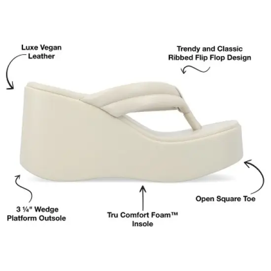 Journee Collection Womens Shareene Tru Comfort Foam Slip On Platform Wedge Sandals image {7}