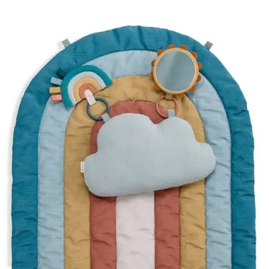 Itzy Ritzy Rainbow Tummy Time Play Mat with Cloud Bolster and Two Toys image {3}
