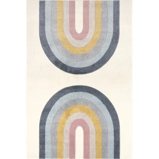 nuLOOM Jerri Double Half Rainbow Kids Area Rug image {10}
