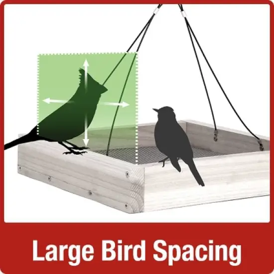 Nature's Way Cedar Tray Bird Feeder: Weather-Resistant Wood, No Assembly, 12x12 Hanging Design image {4}