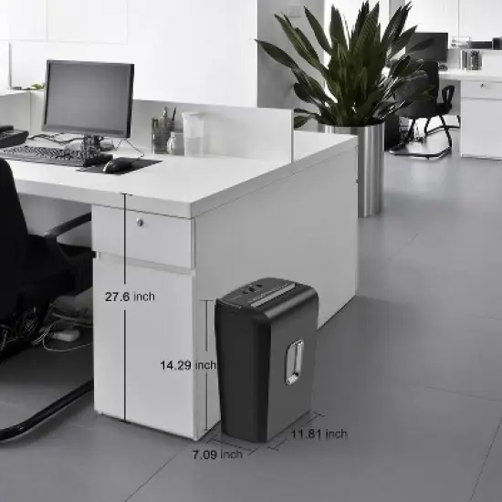 Bonsaii 6-Sheet Micro-Cut Shredder, High-Security for Home & Office, Shreds Credit Cards/Staples/Clips, Transparent Window Wastebasket image {8}