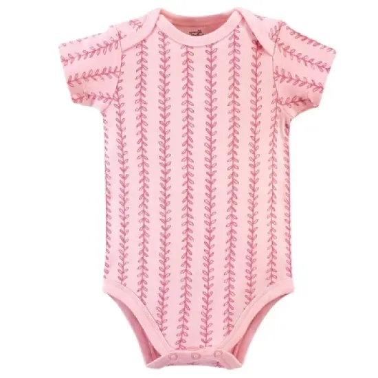 Touched by Nature Baby Girl Organic Cotton Bodysuits 5pk, Botanical image {4}