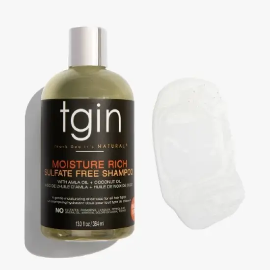 TGIN Moisture Rich Sulfate Free Shampoo For Natural Hair with Amla Oil and Coconut Oil -13 fl oz image {3}