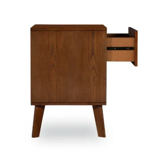 Reid 2 Drawer Nightstand Chest Walnut - Linon image {4}