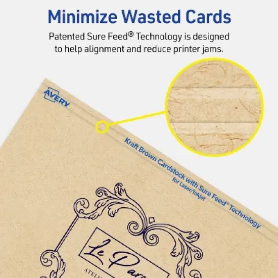 Avery Arched Rectangle Flat Cards, 5" x 7", Kraft Brown, 50 Total image {6}