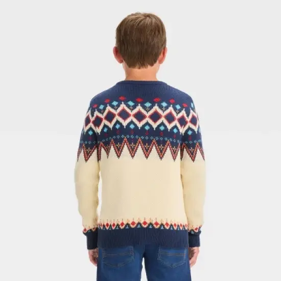 Boys' Holiday Fair Isle Pullover Sweater - Cat & Jack&trade; Cream image {1}