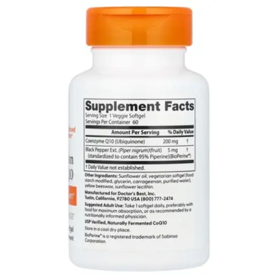 Doctor's Best High Absorption CoQ10, 60 Veggie Softgel image {1}