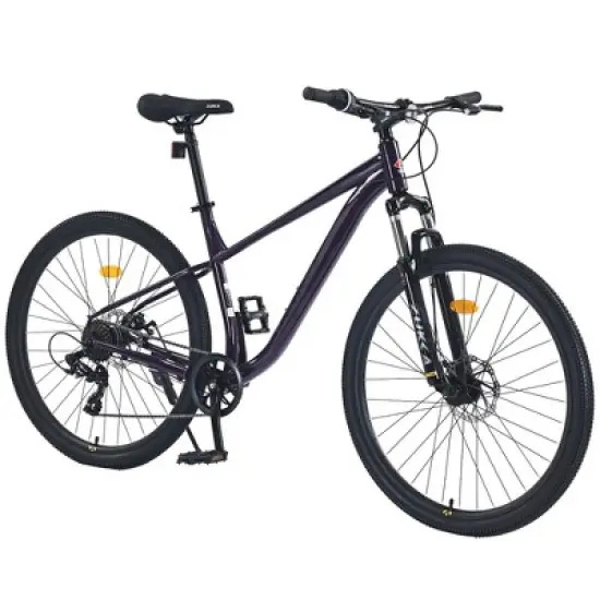 NAYSAYE 27.5 Inch 8 Speed Mountain Bike with Front Suspension and Steel Frame for Men Women Boys and Girls, Purple, 68.5"*27.1"*40.55" image {5}
