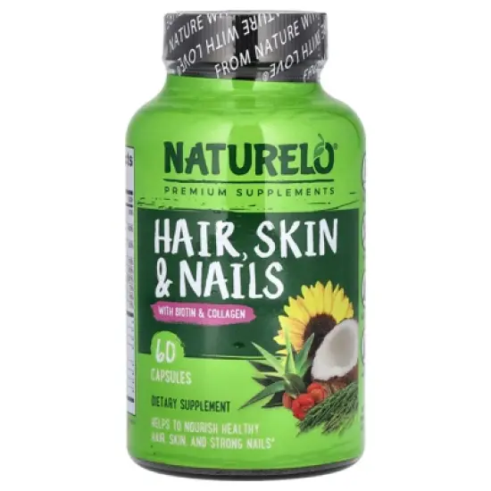 NATURELO Hair, Skin & Nails With Biotin & Collagen, 60 Capsules image {4}