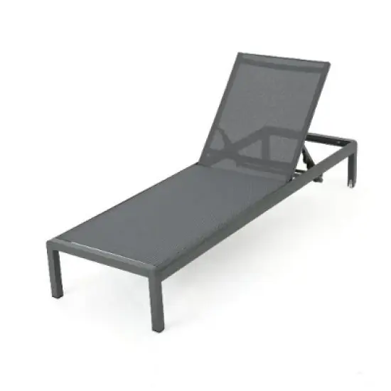 Modern Outdoor Chaise Lounges with Aluminum Frame, Breathable Seating Mesh Patio Recliner Chair, Adjustable Outside Chair -Christopher Knight Home image {2}