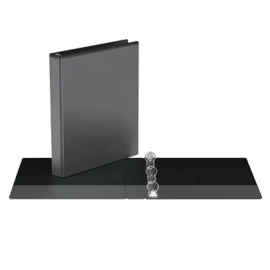1" Premium Round Ring Binder 6pk Customizable View Black - Easyview image {1}