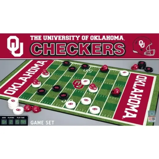 MasterPieces Officially licensed NCAA Oklahoma Sooners Checkers Board Game for Families and Kids ages 6 and Up image {1}