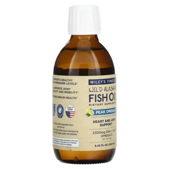 Wiley's Finest Wild Alaskan Fish Oil, Peak Omega-3, Natural Lemon, 8.45 fl oz (250 ml) image {4}