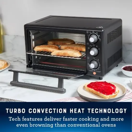 Oster 18-Quart Toaster Oven With Air Fry Matte Black: Convection, 1400W, Steel, Includes Broiler Pan & Air Fry Basket image {1}