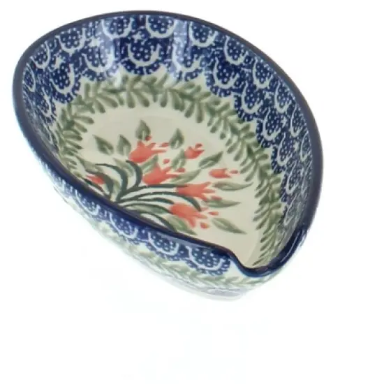 Blue Rose Polish Pottery 381 Ceramika Artystyczna Small Spoon Rest image {22}