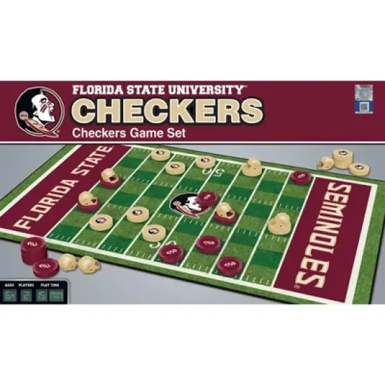 MasterPieces Officially licensed NCAA Florida State Seminoles Checkers Board Game for Families and Kids ages 6 and Up image {1}